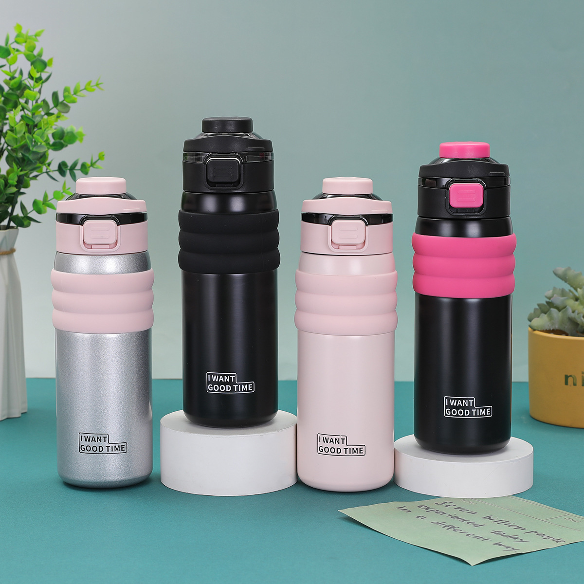 Picture of Stainless Steel Insulated Water Bottle – Direct Drinking Thermos with Flip Lid (Hot & Cold) 520ml