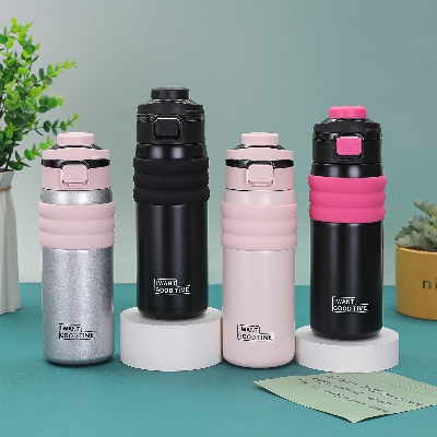 Picture of Stainless Steel Insulated Water Bottle – Direct Drinking Thermos with Flip Lid (Hot & Cold) 520ml