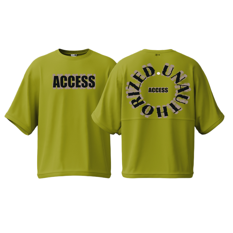 Picture of Avro Premium Men's Semi Drop Shoulder T shirt - UNAUTHORIZED ACCESS - Cotton Fabric Soft & Comfortable - Tshirt For Men