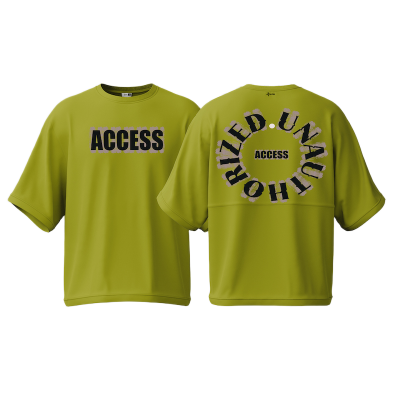 Picture of Avro Premium Men's Semi Drop Shoulder T shirt - UNAUTHORIZED ACCESS - Cotton Fabric Soft & Comfortable - Tshirt For Men