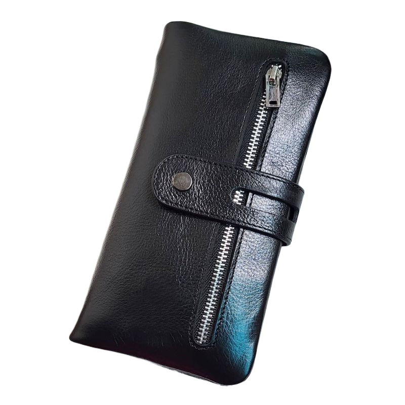 Picture of Avro Premium Men's Long Purses 100% Genuine Cow Leather Long Wallet for Men Bifold Black Long  Money Purses For Men Elegant And Comfortable Stylish Export Quality Money Bag For Men