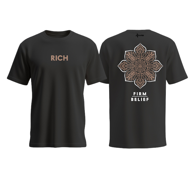 Picture of Avro Premium Men's T shirt Black Color - RICH - Cotton Fabric Soft & Comfortable - Tshirt For Men