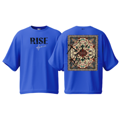 Picture of Avro Premium Men's Semi Drop Shoulder T shirt Royal Blue Color - Rise Again - Cotton Fabric Soft & Comfortable - Tshirt For Men