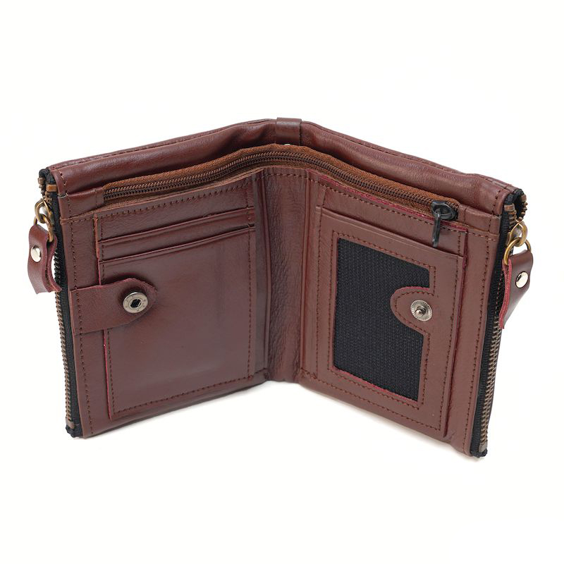 Picture of Avro Premium Men's High Quality Zipper 100% Cow Leather Bifold Wallet For Men Elegant And Comfortable Stylish Export Quality Money Bag For Men Short Wallet Fashion Vintage Wallet Casual Male Wallet Multi-Card Slot Wallet For Man