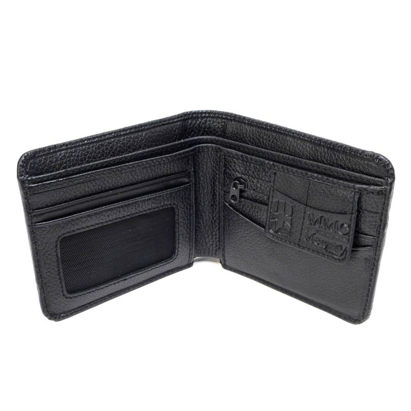 Picture of Avro Classic Bifold Card Pocket With Sim Pocket Black Wallet For Men 100% Cow Leather Money Bag For Man