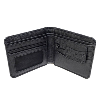 Picture of Avro Classic Bifold Card Pocket With Sim Pocket Black Wallet For Men 100% Cow Leather Money Bag For Man