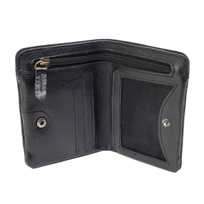 Picture of Avro Classic Bifold Wallet With Inner Zipper Pocket Black Wallet For Men Made By 100% Cow Leather Money Bag