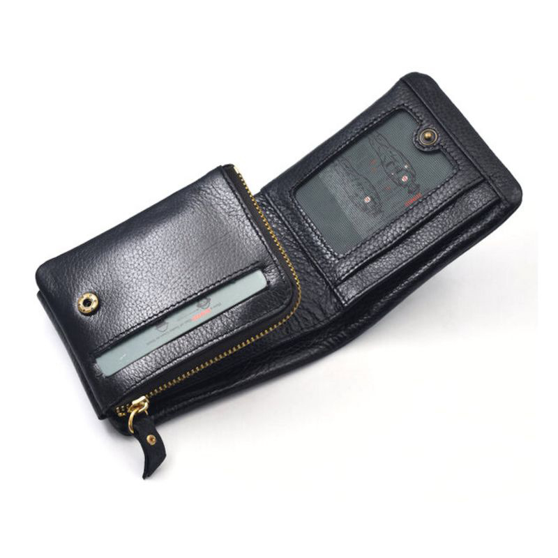 Picture of Avro Premium Men's High Quality 100% Cow Leather Trifold Black Wallet For Men Elegant And Comfortable Stylish Export Quality Money Bag For Men Cow Leather Short Wallet Fashion Vintage Wallet Casual Male Wallet Multi-Card Slot Wallet For Man