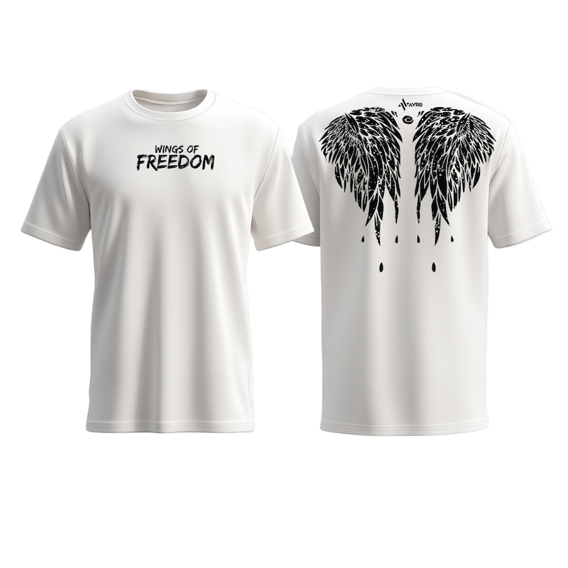 Picture of Avro Premium Men's T shirt White Color - WINGS OF FREEDOM - Cotton Fabric Soft & Comfortable - Tshirt For Men
