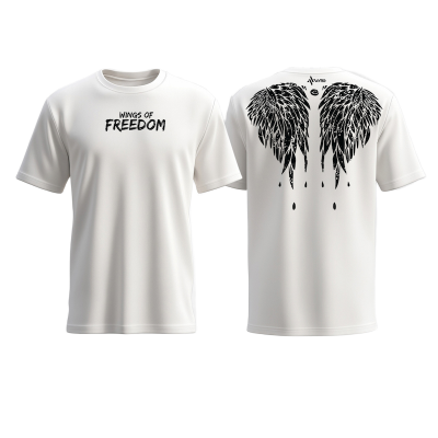 Picture of Avro Premium Men's T shirt White Color - WINGS OF FREEDOM - Cotton Fabric Soft & Comfortable - Tshirt For Men