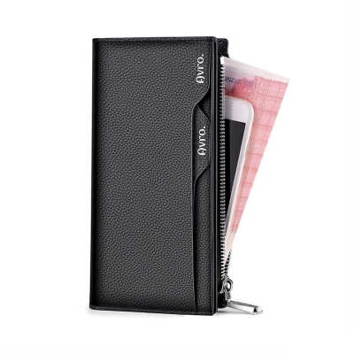 Picture of Avro Men's Wallet Fashion Long Wallet For Men PU Soft Leather Long Wallet Business Wallets Men's Splicing Two Fold Ultra-Thin Long Wallet Travel Purses Coin Pouch ID Credit Cards Holders Fashion Innovator - Highly Sustainable - High Quality
