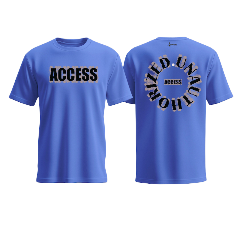 Picture of Avro Premium Men's T shirt Royal Blue Color - UNAUTHORIZED ACCESS - Cotton Fabric Soft & Comfortable - Tshirt For Men