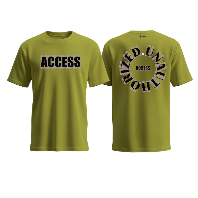 Picture of Avro Premium Men's T shirt Olive Color - UNAUTHORIZED ACCESS - Cotton Fabric Soft & Comfortable - Tshirt For Men