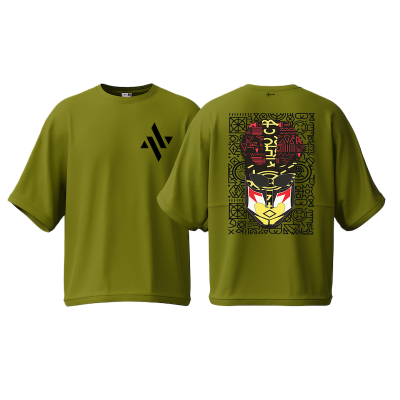 Picture of Avro Premium Men's Semi Drop Shoulder T shirt Olive Color - Stormborn - Cotton Fabric Soft & Comfortable - Tshirt For Men