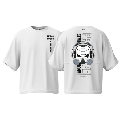 Picture of Avro Premium Men's Semi Drop Shoulder T shirt White Color - Prototype - Cotton Fabric Soft & Comfortable - Tshirt For Men