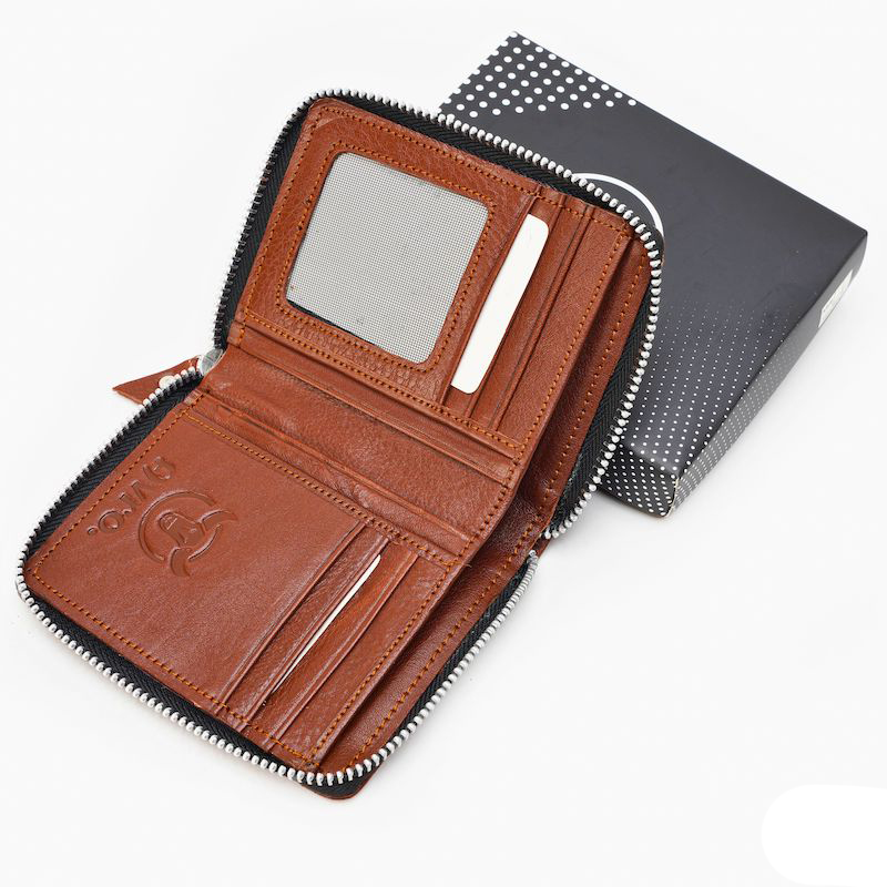 Picture of Avro Premium Men's High Quality Zipper 100% Cow Leather Wallet For Men Elegant And Comfortable Stylish Export Quality Money Bag For Men Short Wallet Fashion Vintage Wallet Casual Male Wallet Multi-Card Slot Wallet For Man