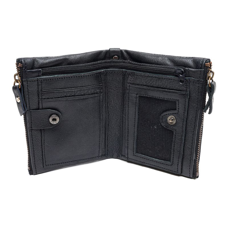 Picture of Avro Premium Men's High Quality Zipper 100% Cow Leather Bifold Black Wallet For Men Elegant And Comfortable Stylish Export Quality Money Bag For Men Short Wallet Fashion Vintage Wallet Casual Male Wallet Multi-Card Slot Wallet For Man