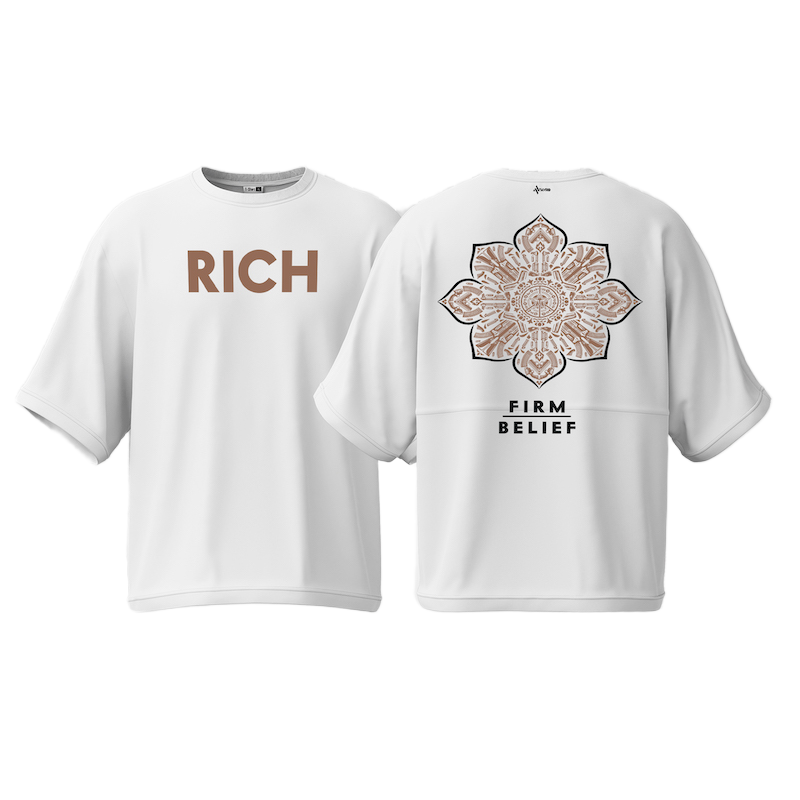 Picture of Avro Premium Men's Semi Drop Shoulder T shirt White Color - RICH - Cotton Fabric Soft & Comfortable - Tshirt For Men