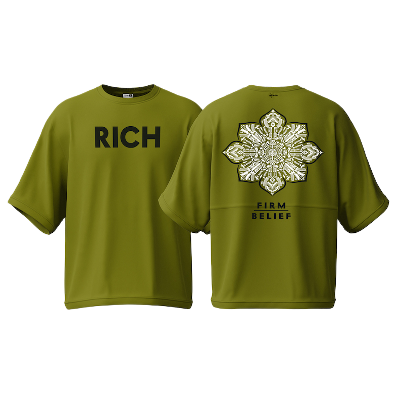 Picture of Avro Premium Men's Semi Drop Shoulder T shirt Olive Color - RICH - Cotton Fabric Soft & Comfortable - Tshirt For Men