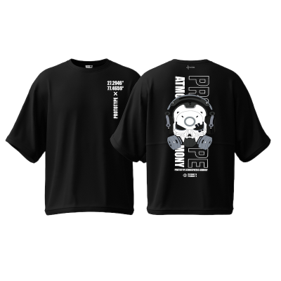 Picture of Avro Premium Men's Semi Drop Shoulder T shirt Black Color - Prototype - Cotton Fabric Soft & Comfortable - Tshirt For Men