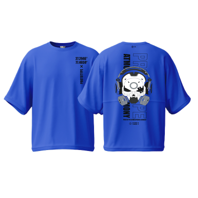 Picture of Avro Premium Men's Semi Drop Shoulder T shirt Royal Blue Color - Prototype - Cotton Fabric Soft & Comfortable - Tshirt For Men