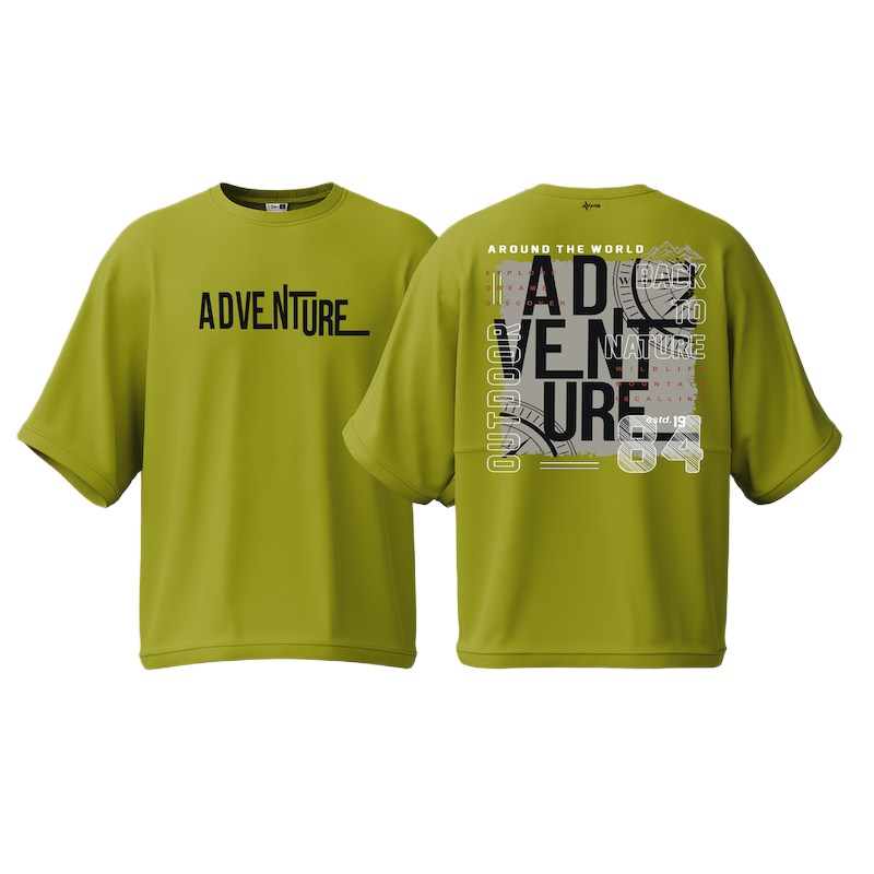 Picture of Avro Premium Men's Semi Drop Shoulder T shirt - Adventure - Cotton Fabric Soft & Comfortable - Tshirt For Men