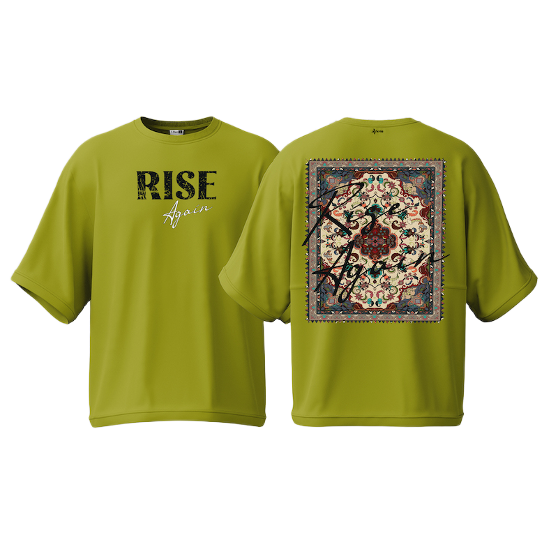 Picture of Avro Premium Semi Drop Shoulder T shirt - Rise Again - Cotton Fabric Soft & Comfortable - Tshirt For Men