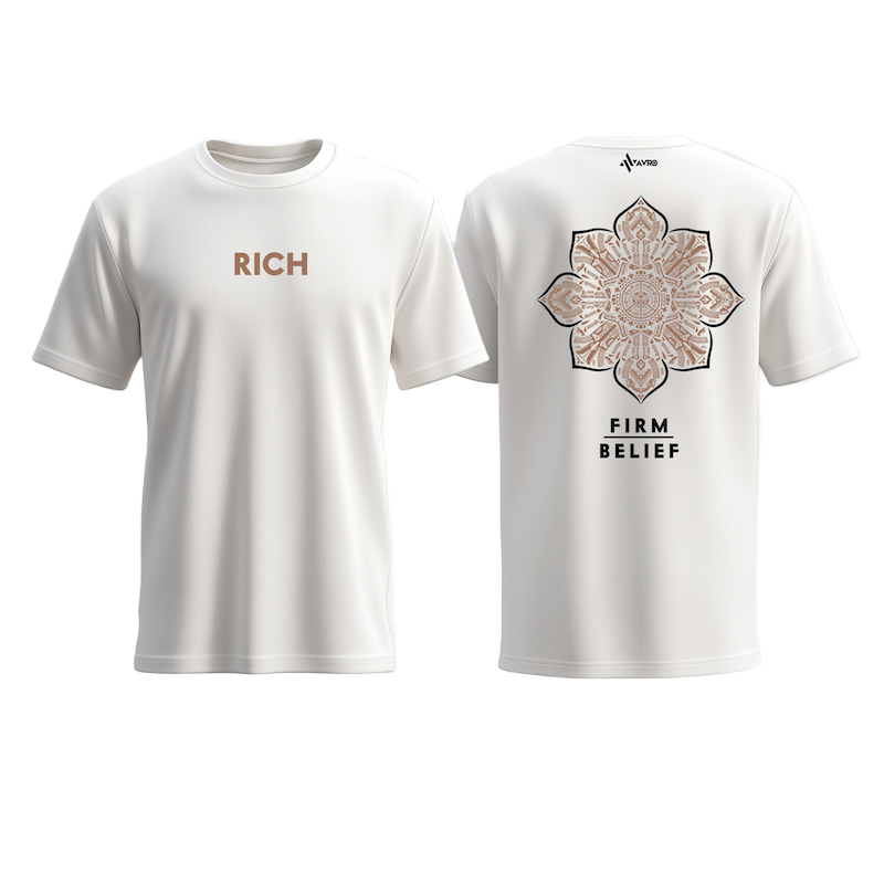 Picture of Avro Premium Men's T shirt White Color - RICH - Cotton Fabric Soft & Comfortable - Tshirt For Men