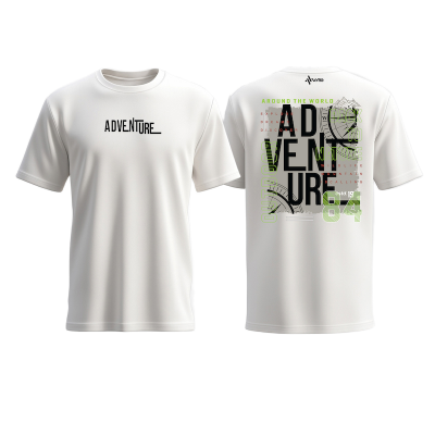 Picture of Avro Premium Men's T shirt White Color - Adventure - Cotton Fabric Soft & Comfortable - Tshirt For Men