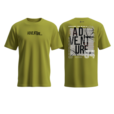 Picture of Avro Premium Men's T shirt Olive Color - Adventure - Cotton Fabric Soft & Comfortable - Tshirt For Men