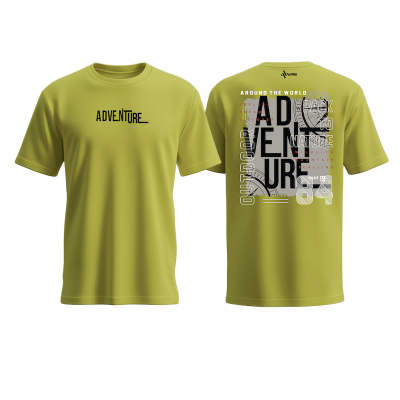 Picture of Avro Premium Men's T shirt Lemon Yellow Color - Adventure - Cotton Fabric Soft & Comfortable - Tshirt For Men