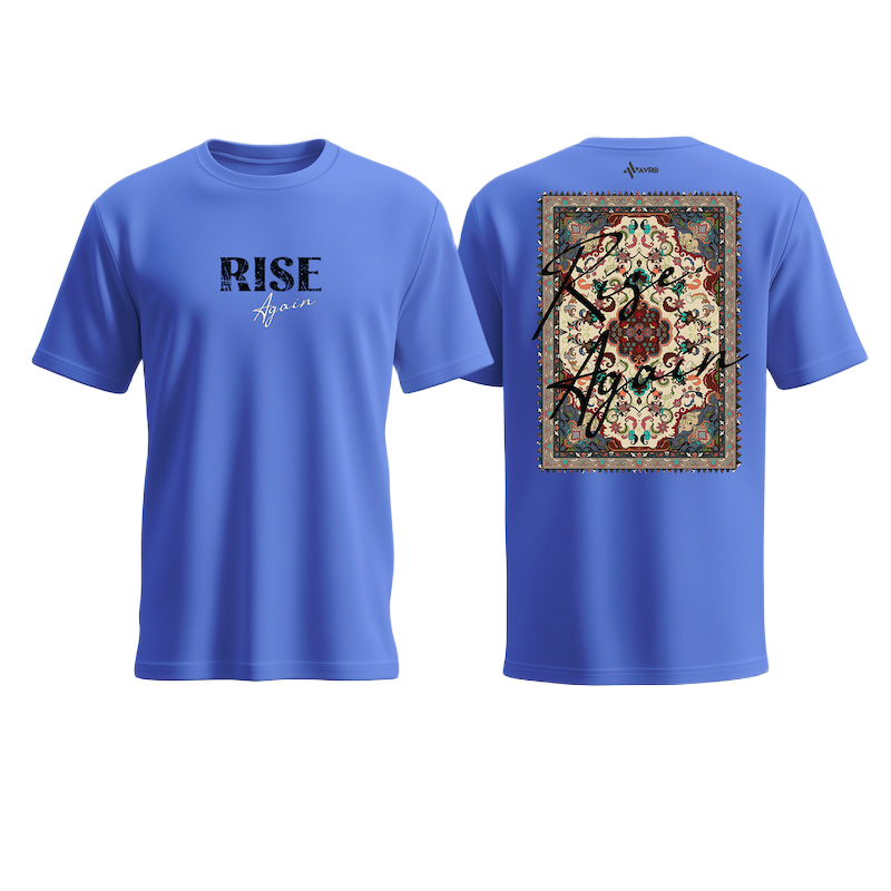 Picture of Avro Premium Men's T shirt Royal Blue Color - Rise Again - Cotton Fabric Soft & Comfortable - Tshirt For Men