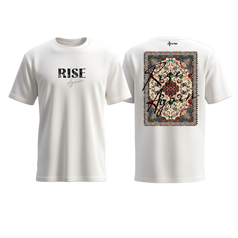 Picture of Avro Premium Men's T shirt White Color - Rise Again - Cotton Fabric Soft & Comfortable - Tshirt For Men