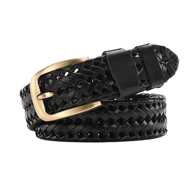 Picture of Avro Premium Stylish Hand Made Bini Shaped Unique Style High Quality Leather Belt For Men | Black