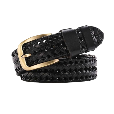 Picture of Avro Premium Stylish Hand Made Bini Shaped Unique Style High Quality Leather Belt For Men | Black
