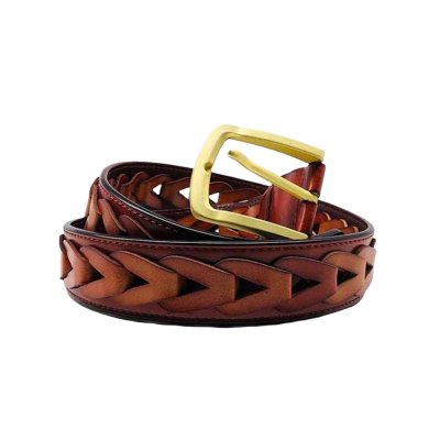 Picture of Avro Premium Cross Shaped Unique Style High Quality Leather Belt For Men | Brown