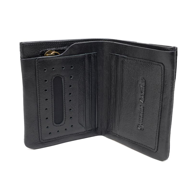 Picture of Avro Classic Bifold Wallet With Inner Zipper Pocket Black Wallet For Men Made By 100% Cow Leather Money Bag