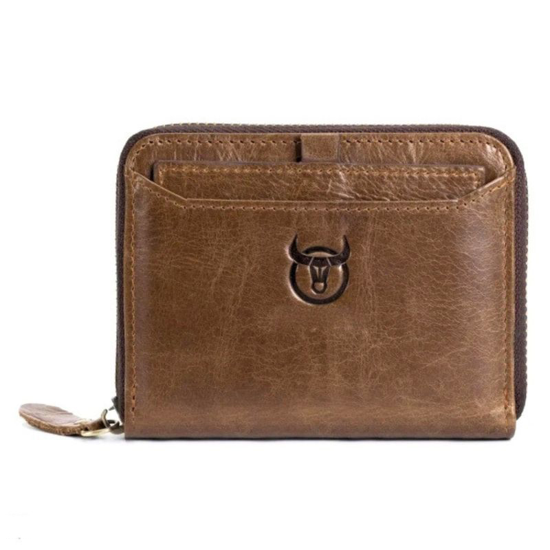 Picture of Avro Premium Round Zipper 100% Genuine Cow Leather Black Wallet For Men Men's High Quality BiFold Wallet For Men Elegant And Comfortable Stylish Export Quality Money Bag For Men Cow Leather Short Wallet For Men Stylish Export Quality Money Bag For Men