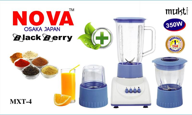 Picture of Nova Black Berry BLENDER and JUICER MXT 4 (3 IN 1) - Blender Machine