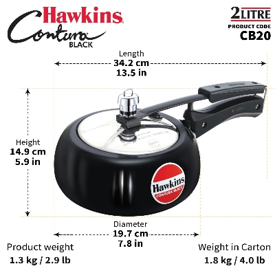 Picture of Hawkins Contura Pressur cooker 2 Litre Black Made In India