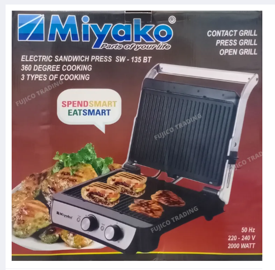 Picture of Miyako Electric Sandwich Press Contact Grill, Grill Sub Sandwich Maker (2000 Watt) SW-135 BT