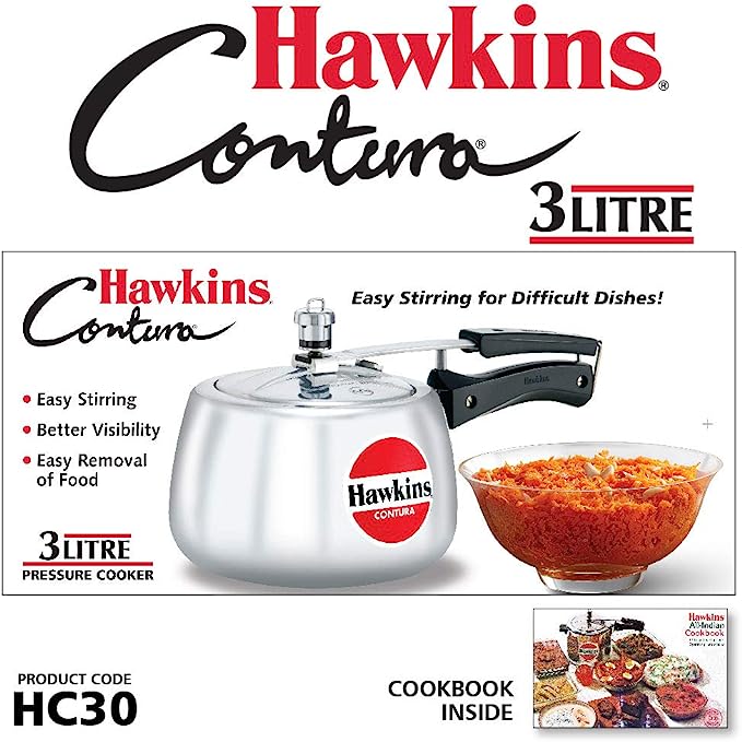 Picture of Hawkins Contura 3L Pressure Cooker (Aluminium) Made in India