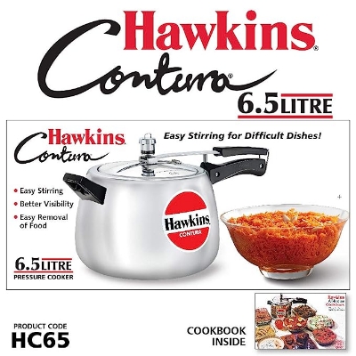 Picture of Hawkins Contura Aluminium Inner Lid Pressure Cooker, 6.5 Litre, Made in India Silver