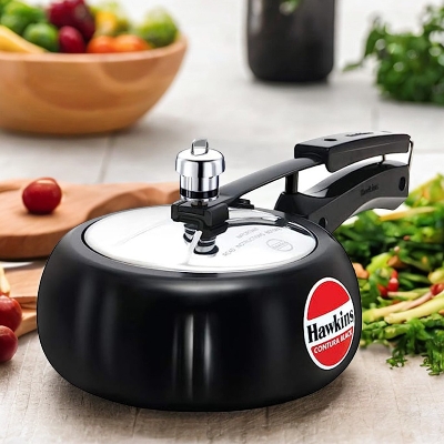 Picture of Hawkins Contura Hard Anodised Aluminium Inner Pressure Cooker, 2 Liters, Black Made In India