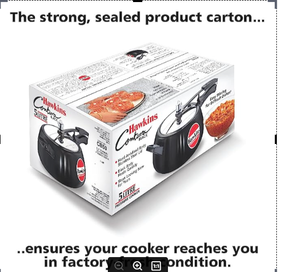 Picture of Hawkins Contura Pressure cooker 5L Black Made in India
