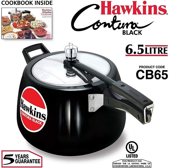 Picture of Hawkins CB65 Hard Anodised Pressure Cooker, 6.5-Liter, Contura Black