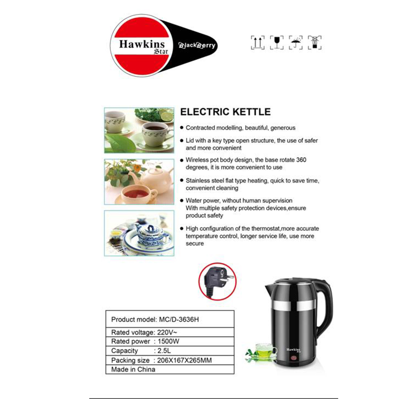 Picture of Electric Kettle Hawkins 2.5L MC/D-3636H - Quick and Convenient Hot Water Anytime