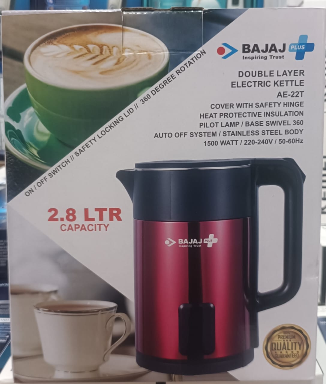 Picture of BAJAJ ELECTRIC KETTLE DOUBLE PLUS LAYER AE-22T 2.8L