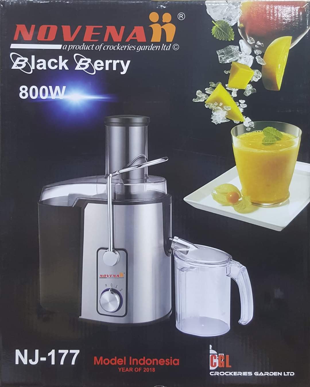 Picture of Novena Black Berry Electric Juicer (NJ-177) 800W - Enjoy Fresh Juices at Home - A Convenient Way to Stay Healthy