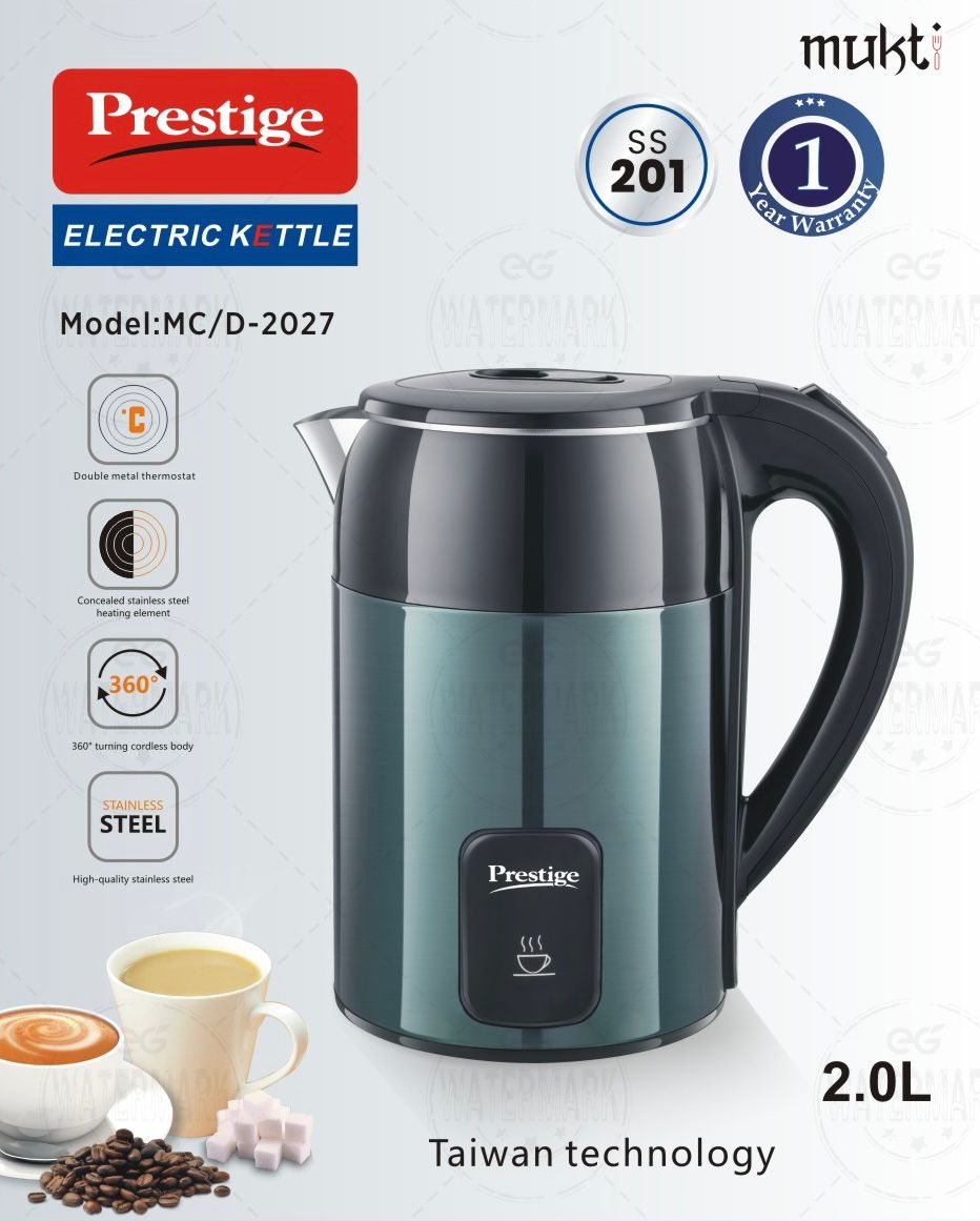 Picture of Prestige Electric Kettle with 2.0L Capacity - Model MC/2027 for Quick and Hassle-Free Boiling - Efficient and Convenient